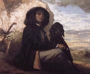 Gustave Courbet Self-Portratit with Black Dog Germany oil painting artist